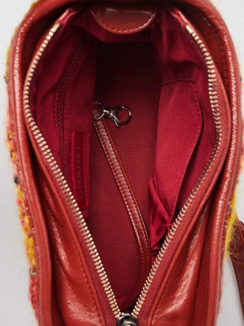 Chanel Orange Quilted Tweed Calfskin Leather Small Gabrielle Hobo Bag - Picture 8 of 10